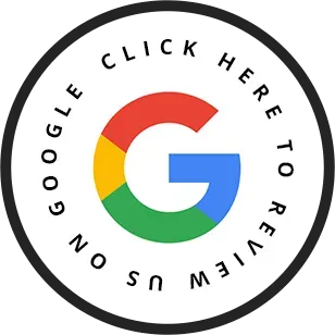Google review button. Google logo in circle. Text: 